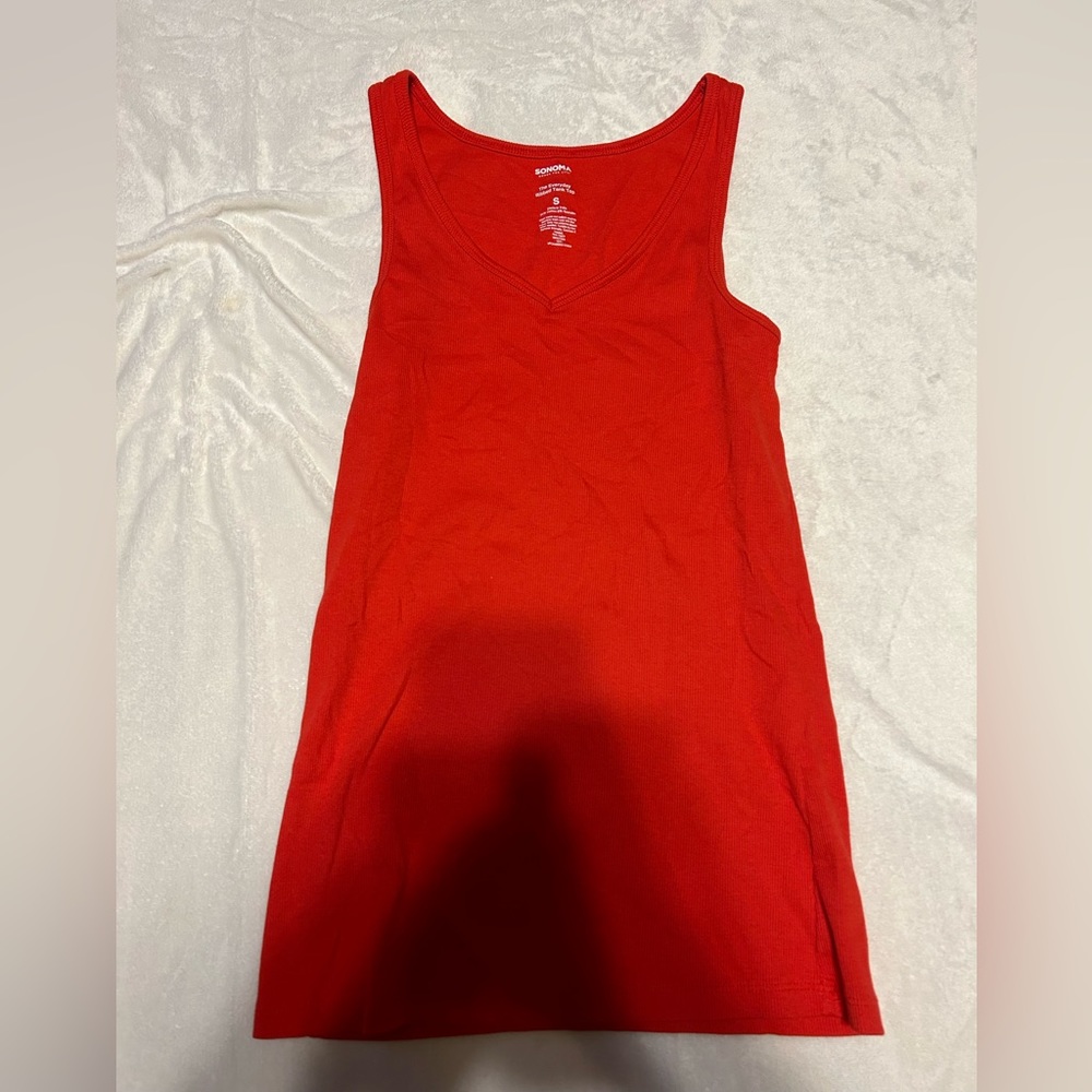 Sonoma size small red v-neck tank top